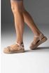 Flatforms με Strass και Δέσιμο Nude (401)