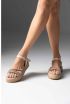 Flatforms με Strass και Δέσιμο Nude (401)